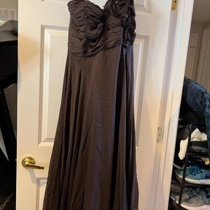 Jovani, brown, floor length gown. Worn once for approximately 6 hours.